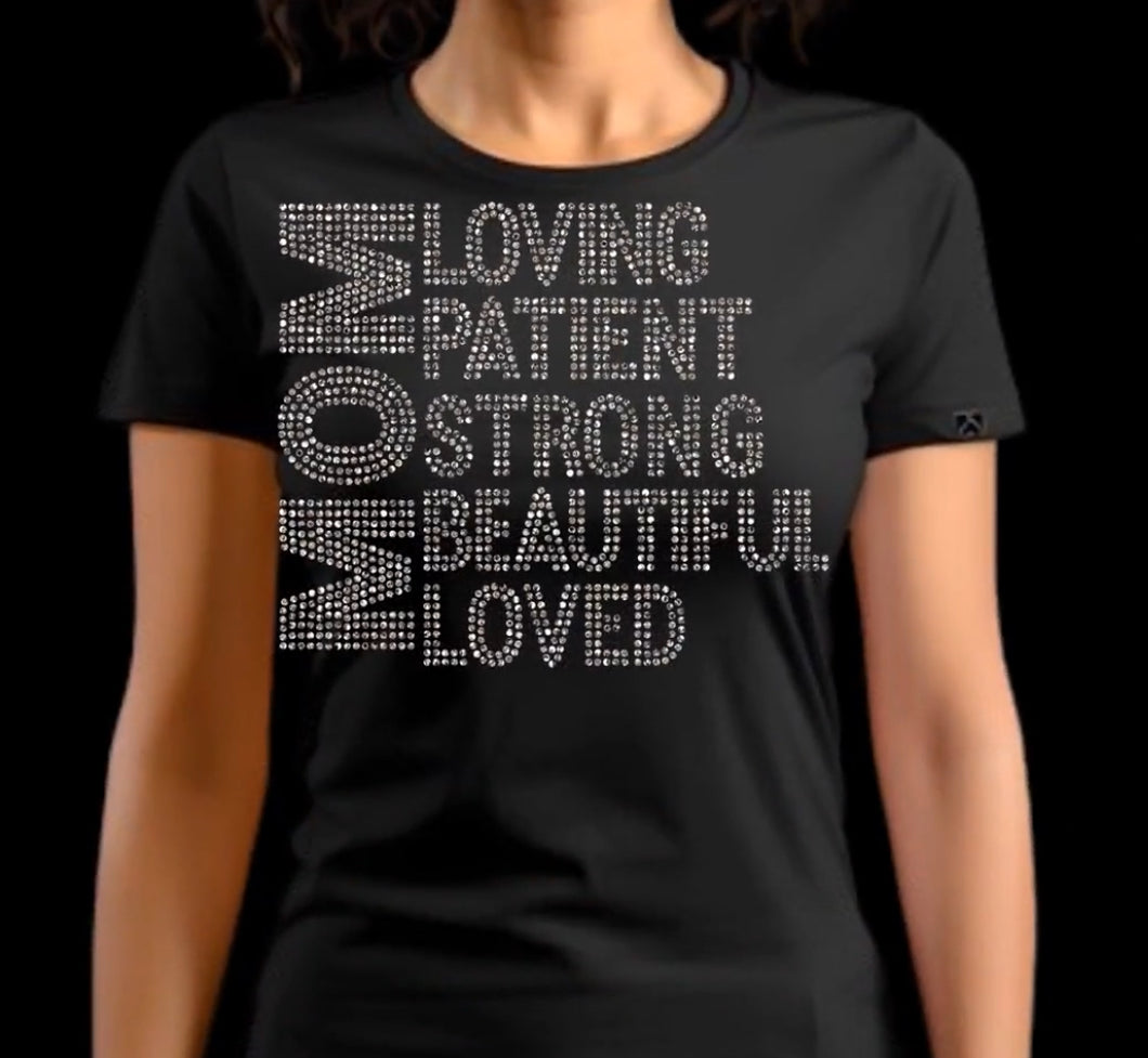 MOM SHORT SLEEVE RHINESTONE T-SHIRT