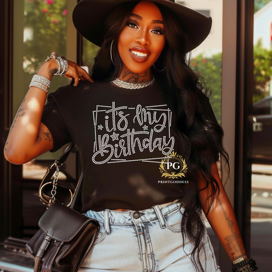 IT’S MY BIRTHDAY RHINESTONE TEE